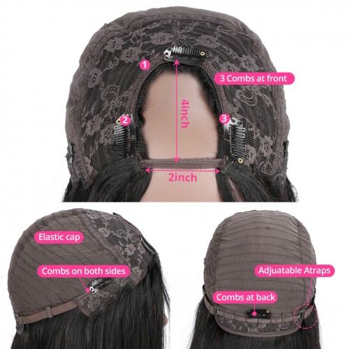 [New Year Offer] Ms Lula Glueless U-Part Wig Seamless Blend, Body Wave 100% Virgin Human Hair Wear & Go | Human Hair Wig | Lace Front